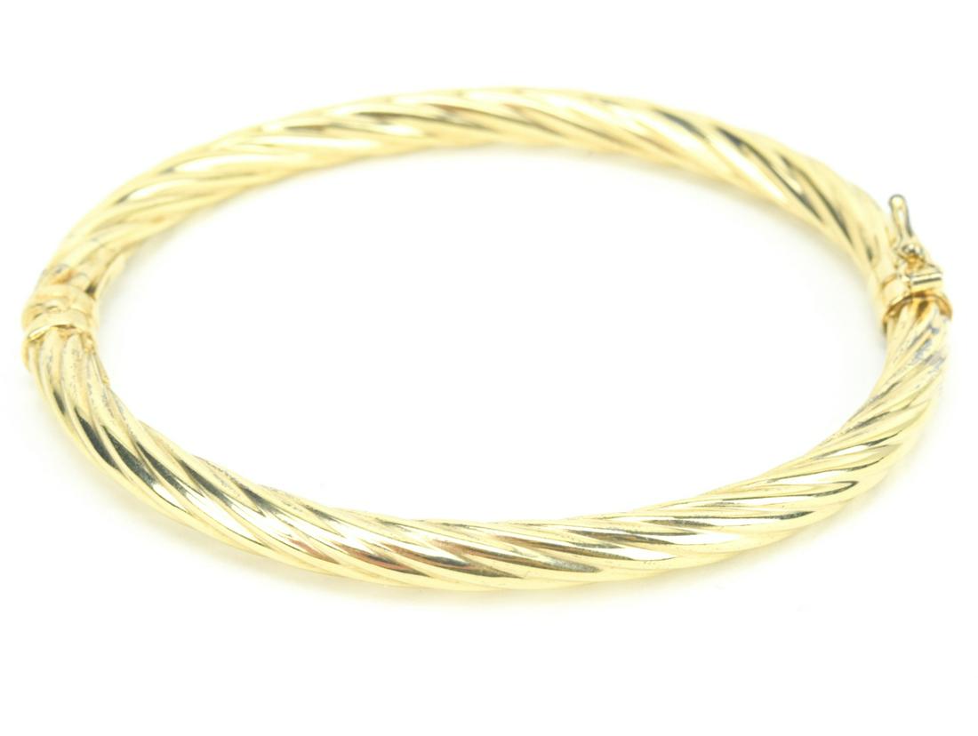18kt Gold Over Sterling Italian Bangle Bracelet (1 of 7)