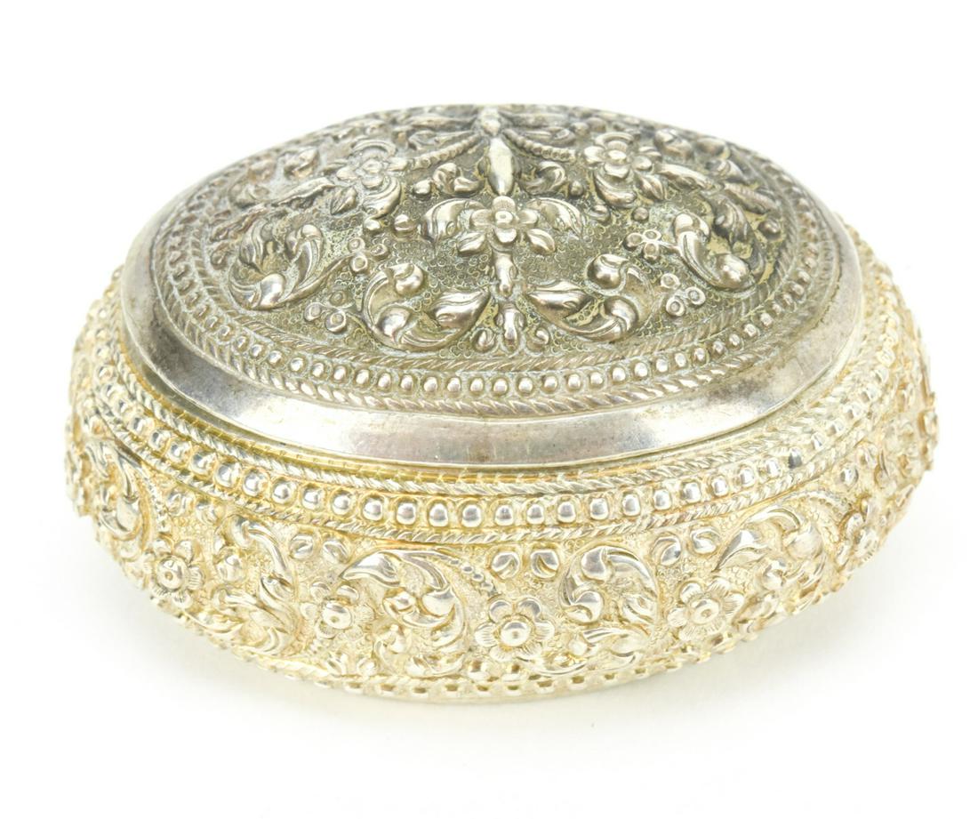 Antique Persian Style Repousse Silver Snuff Box (1 of 6)