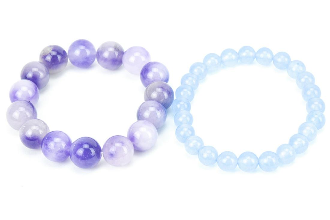 Two Lavender Jade Bead Bracelets (1 of 8)