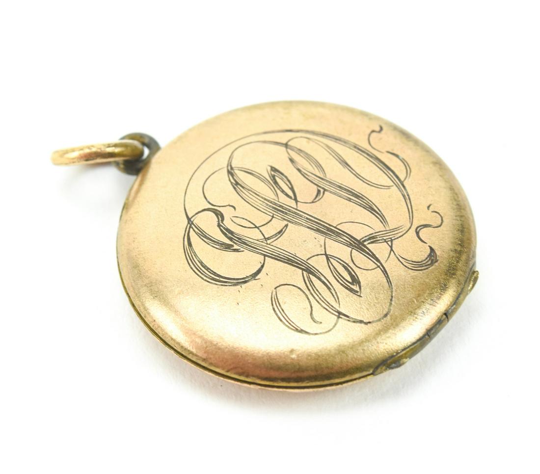 Antique Art Nouveau Gold Filled Monogram Locket: Antique Art Nouveau Gold Filled Monogram Locket Necklace Pendant. With Art Nouveau style monogram. Measures just over 1.25 inches in length.
