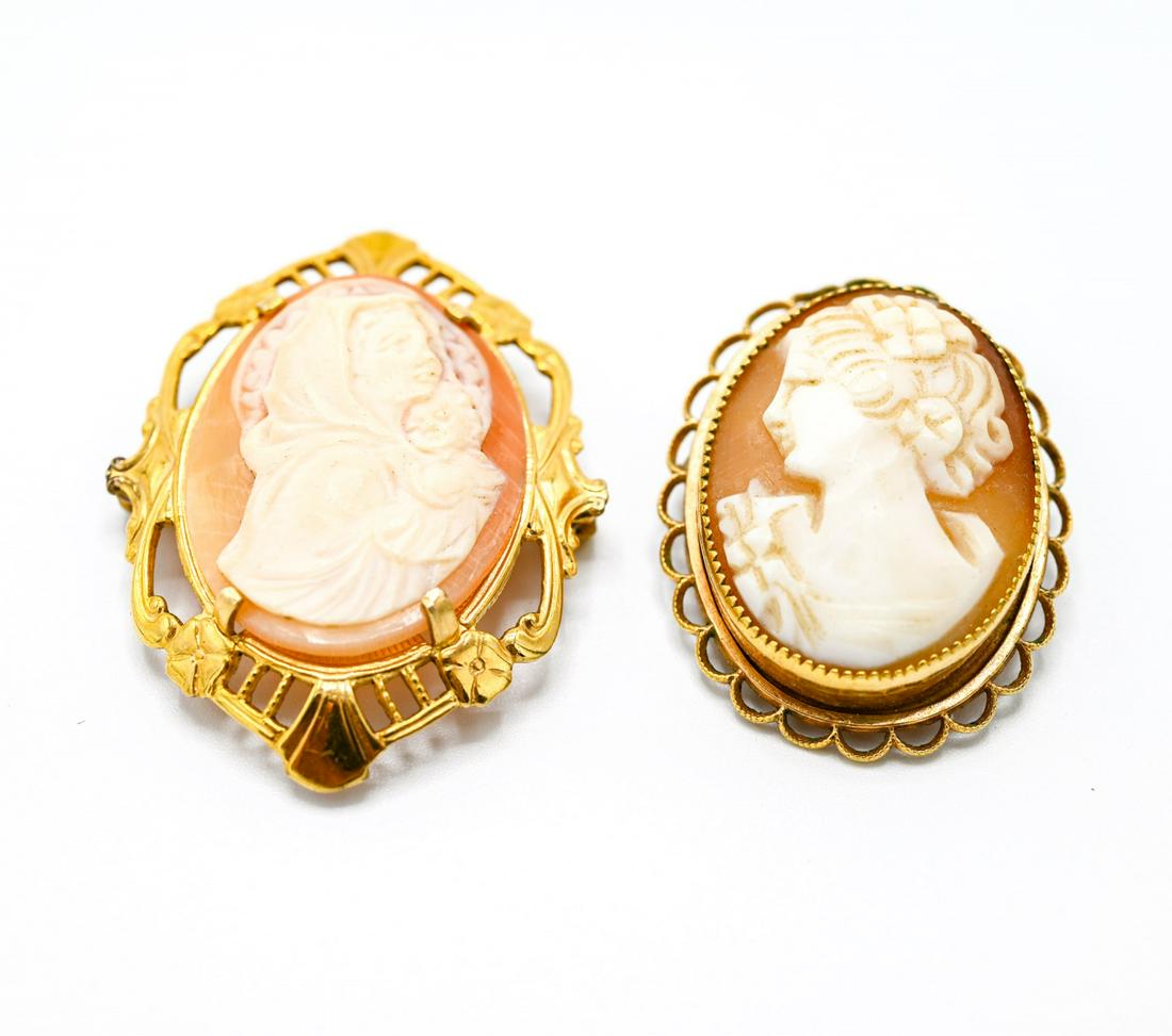 Two Antique Cameo Pendants / Brooch Pins (1 of 7)