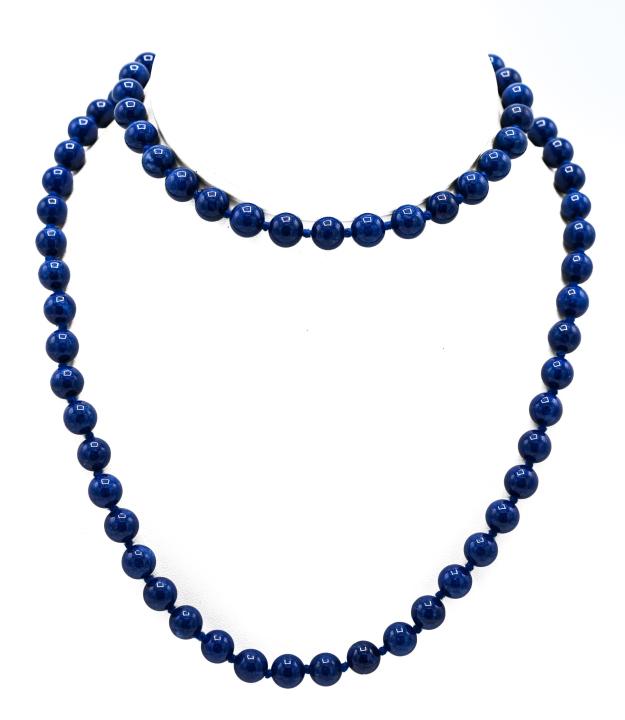 Hand Knotted 6mm Lapis Lazuli Beaded Necklace (1 of 5)