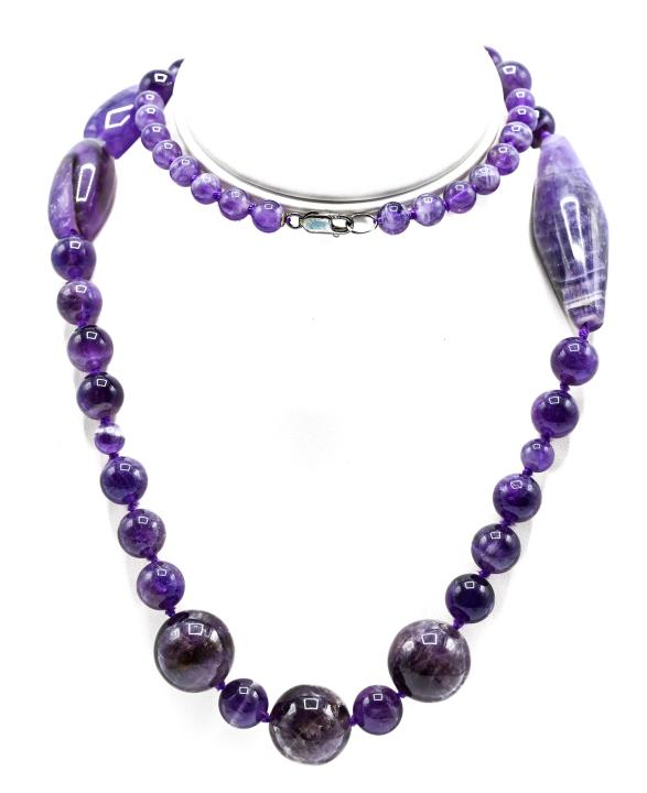 Sterling Silver & Amethyst Beaded Necklace Strand (1 of 6)