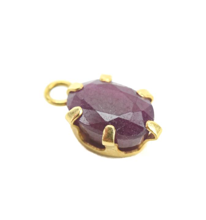 Estate 14kt Yellow Gold & Ruby Necklace Pendant (1 of 5)