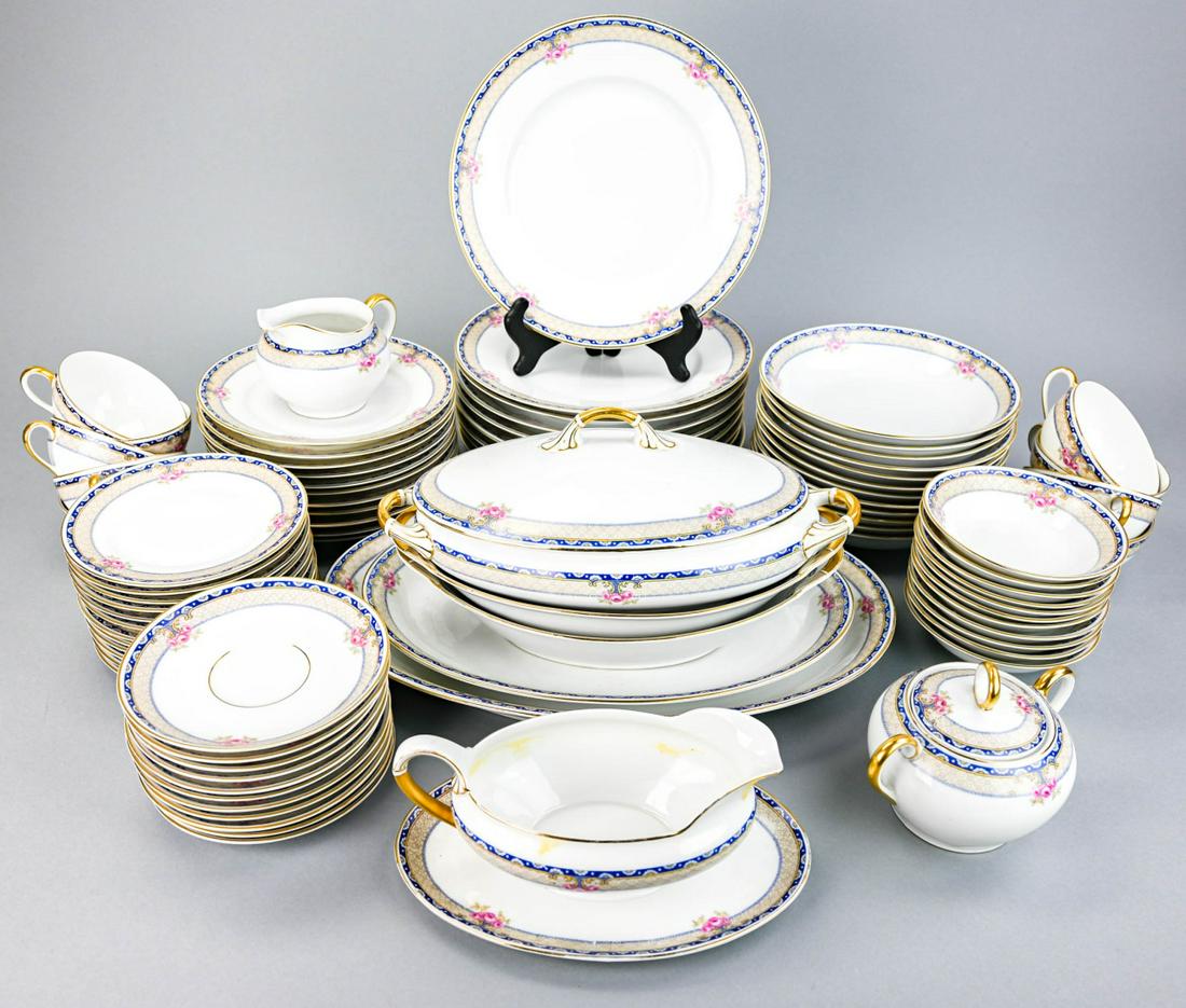 Thomas Bavaria Bone China Service for 10: Thomas Bavaria Bone China Service for 10. Includes 9 dinner plates, 12 soup plates, 11 lunch plates, 12 salad plates, 11 fruit bowls, 11 cups and saucers, and 8 serving pieces. Dinner plate measures 1