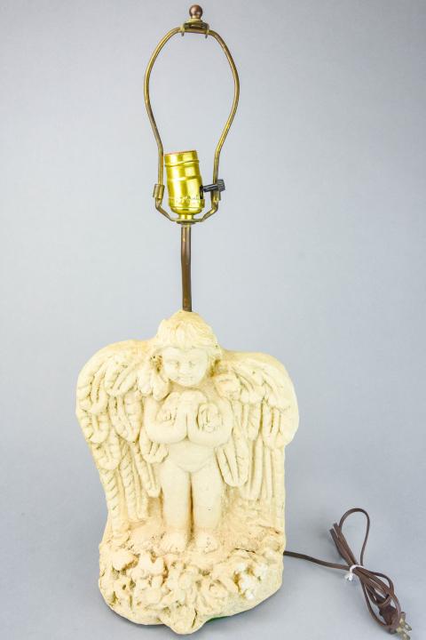 Vintage Cast Stone Garden Cherub Converted to Lamp (1 of 9)