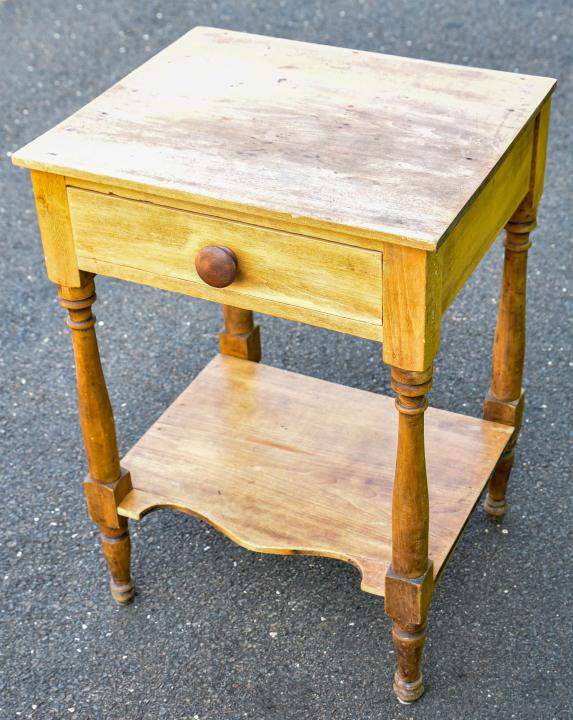 American Federal One Drawer Pine Side Table (1 of 5)
