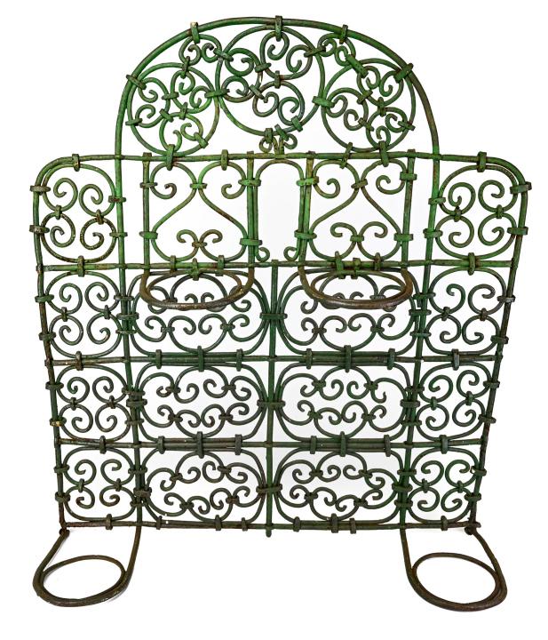 Antique Wrought Iron Scrolled Garden Pot Holder (1 of 7)