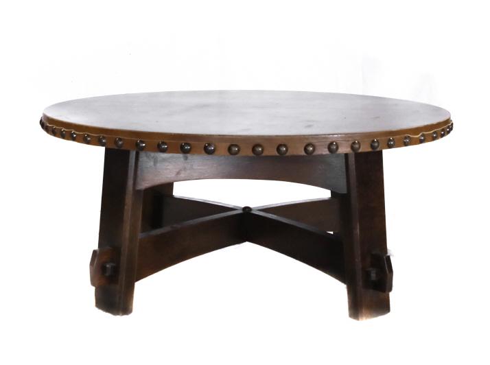 Stickley Arts & Crafts Leather Top Coffee Table (1 of 7)