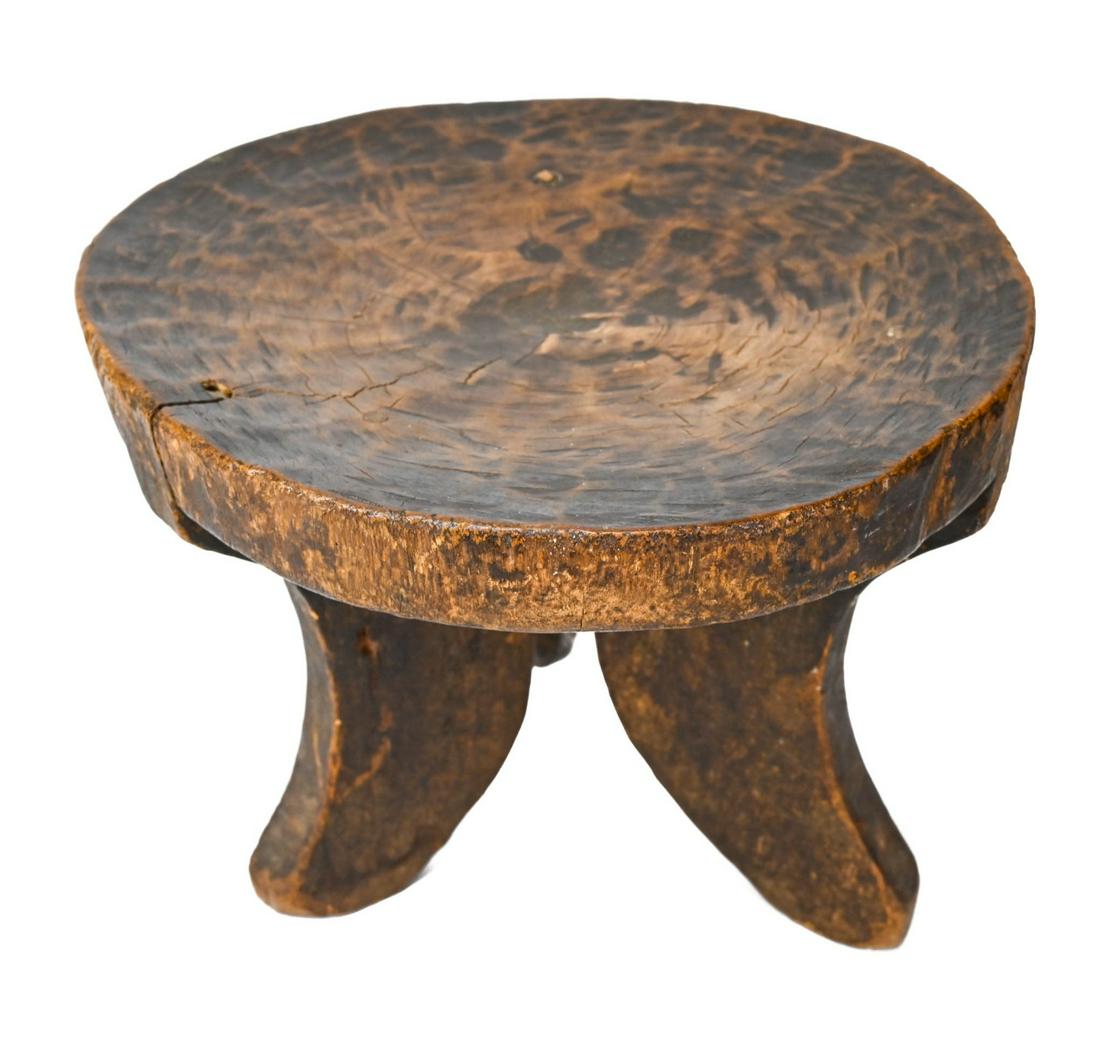 African Hand Carved Wooden Stool (1 of 7)
