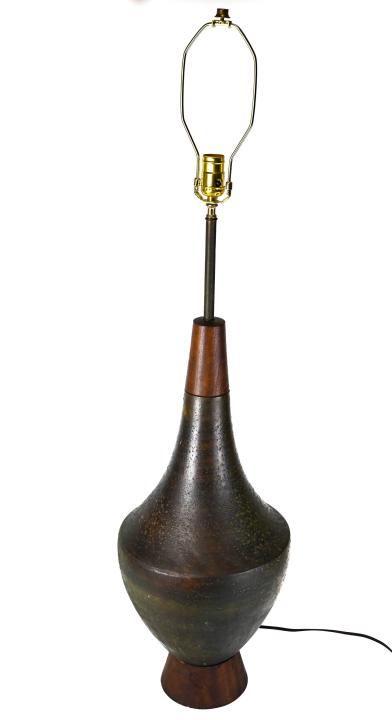 Mid Century Modern Large Mounted Pottery Lamp (1 of 8)