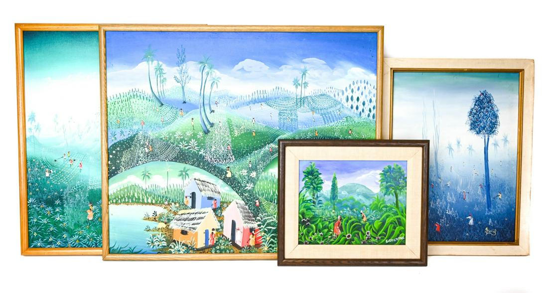 Framed Collection of Haitian Folk Art Painting (1 of 9)