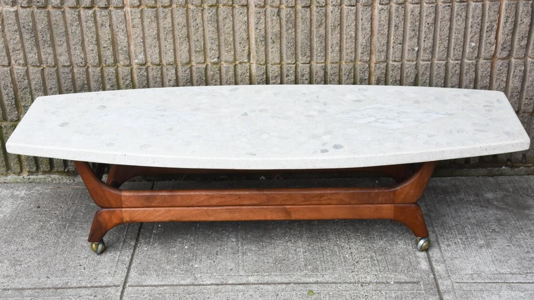 Harvey Probber Surfboard Terrazzo Top Coffee Table (1 of 8)
