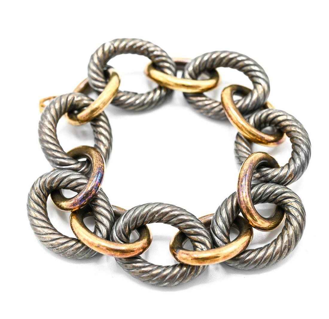 David Yurman 18kt Gold & Sterling Bracelet (1 of 8)