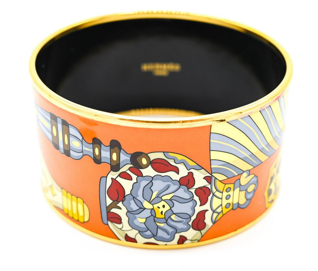 Hermes Paris Designer Enamel Bangle Bracelet (1 of 7)