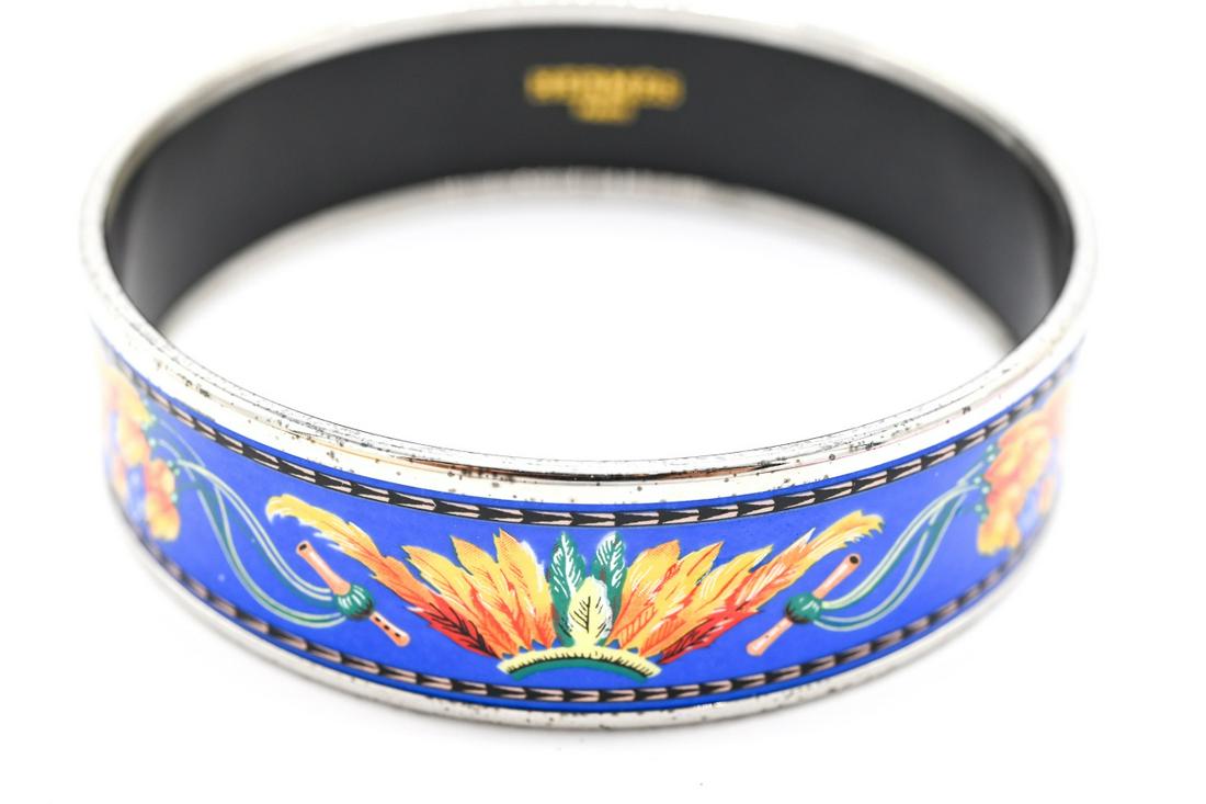 Hermes Paris Designer Enamel Bangle Bracelet (1 of 6)