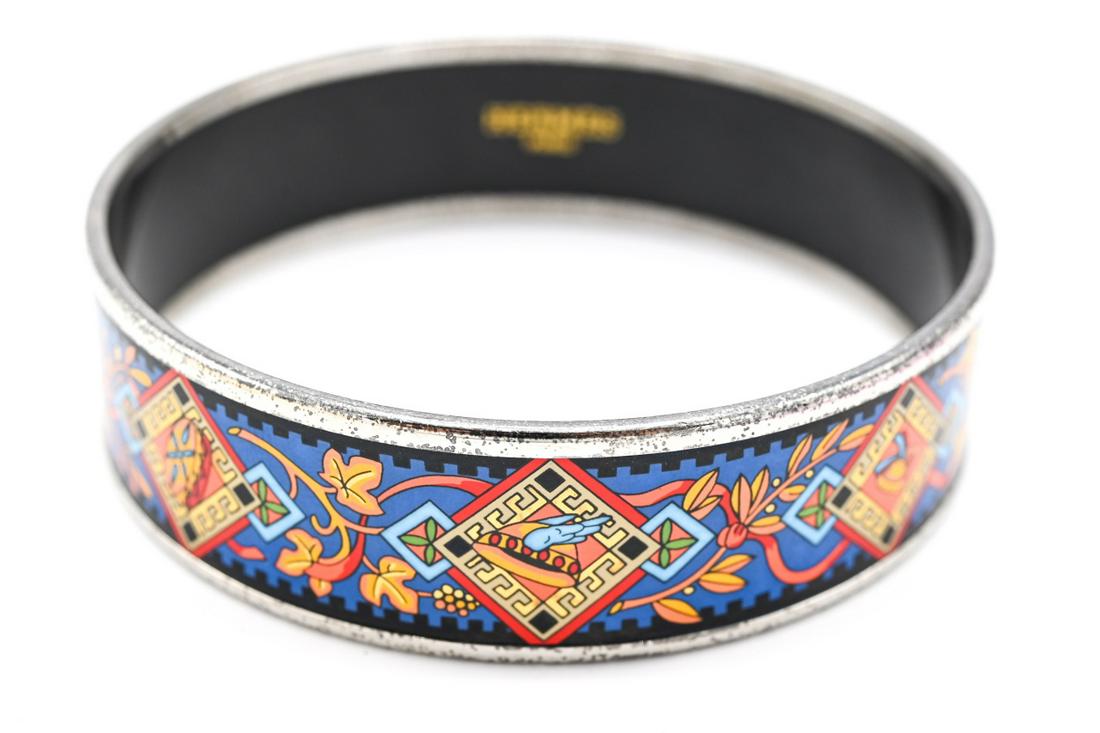 Hermes Paris Designer Enamel Bangle Bracelet (1 of 6)