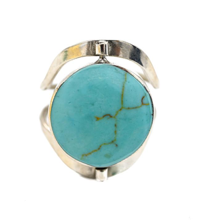 Sterling Silver Turquoise & Opal Spinning Ring (1 of 6)