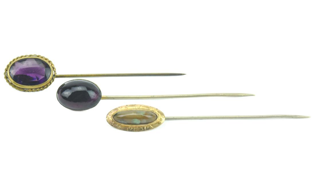 Collection of Three Antique 19th C Stick Pin s (1 of 8)