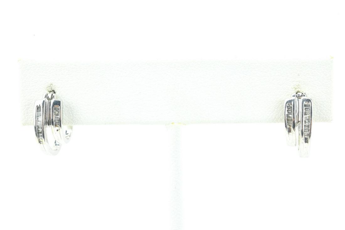 Estate Diamond & White Gold Hoop Form Earrings (1 of 7)