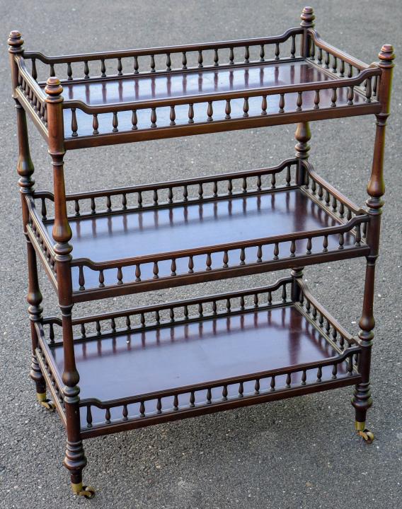 Georgian Style 3 Shelf Bar Cart Spindle Galleries (1 of 8)