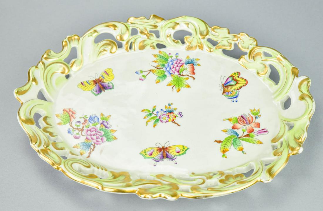 Herend Hungary Queen Victoria Reticulated Tray (1 of 4)