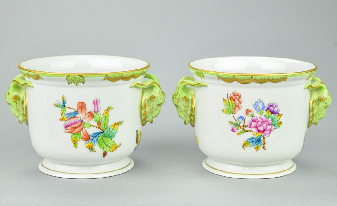 Herend Hungary Queen Victoria Cachepot w Rams Head (1 of 6)