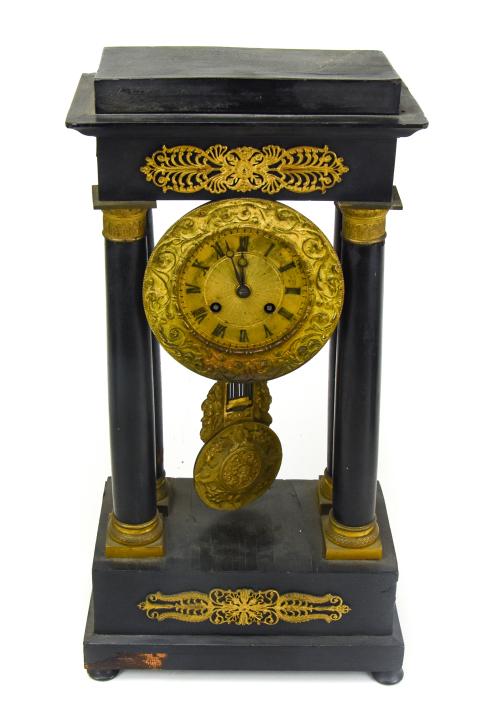 Antique French Empire Ebonized Mantel Clock (1 of 7)