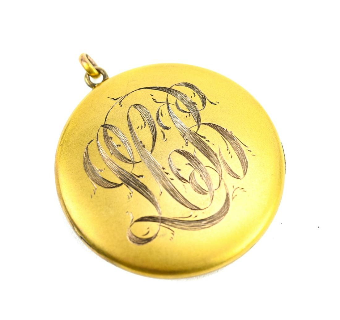 Antique Art Nouveau C 1900 Gold Filled Locket (1 of 6)
