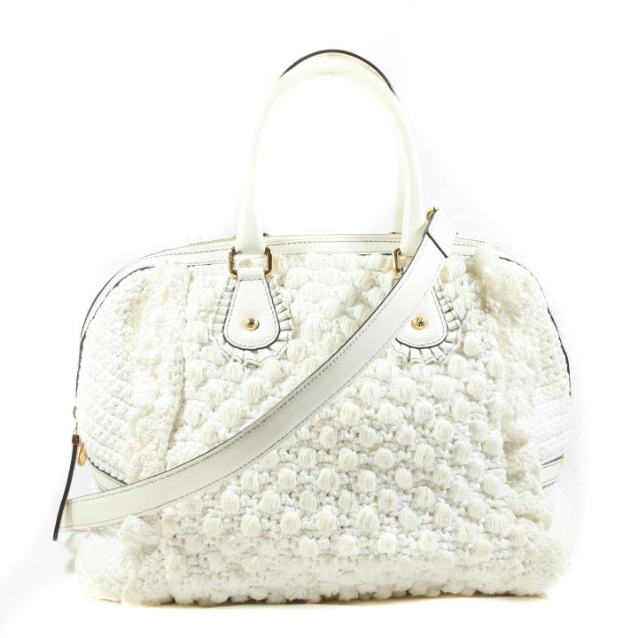 Dolce & Gabbana  White Knitted Canvas Handbag (1 of 6)