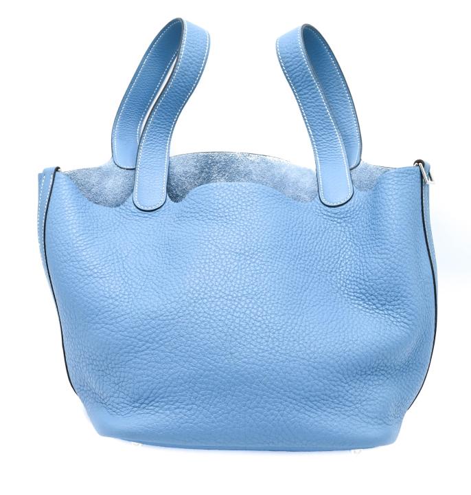Hermes Paris Blue Leather Picotin Handbag (1 of 8)
