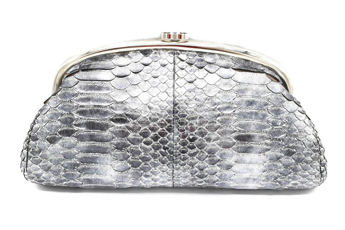 Chanel Grey Python Timeless Clutch (1 of 7)