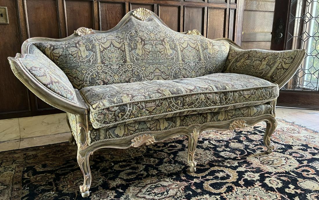 Ornate Venetian Palazzo Style Tapestry Fabric Sofa (1 of 5)