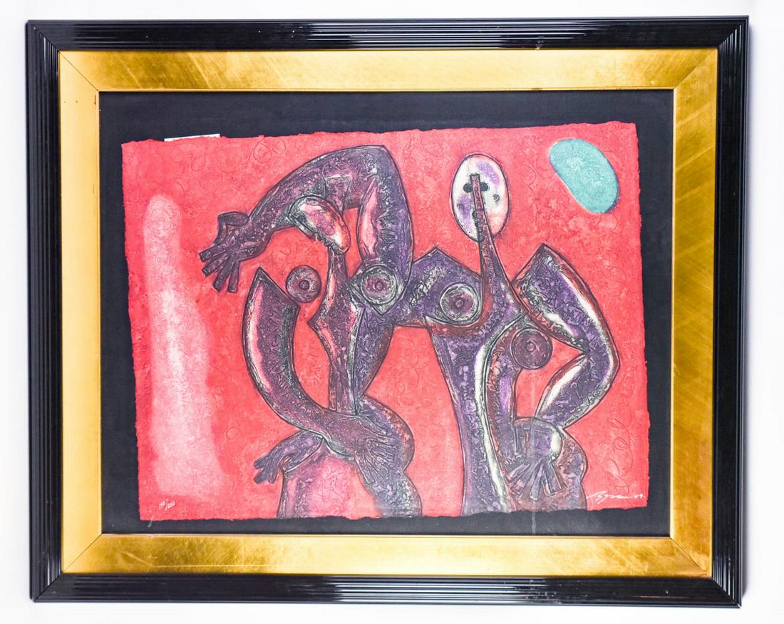 Byron Galvez Abstract Nudes Hand Made Paper Print (1 of 9)