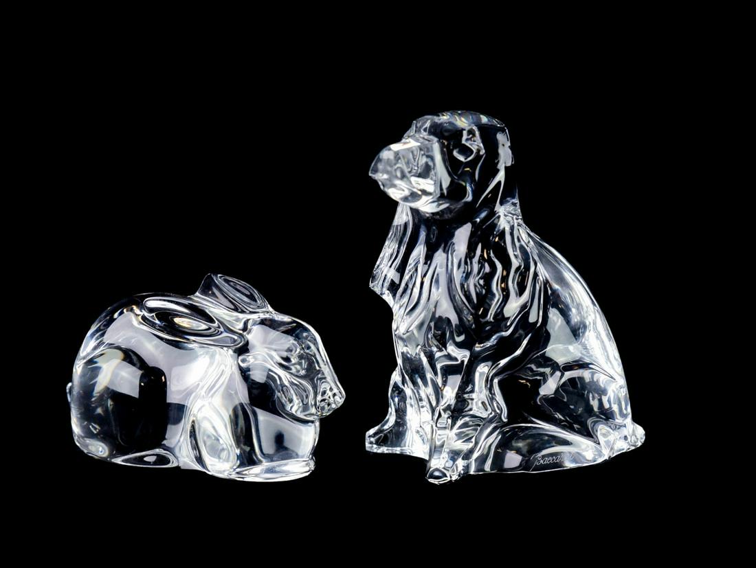 Baccarat France Crystal Bunny and Spaniel (1 of 7)