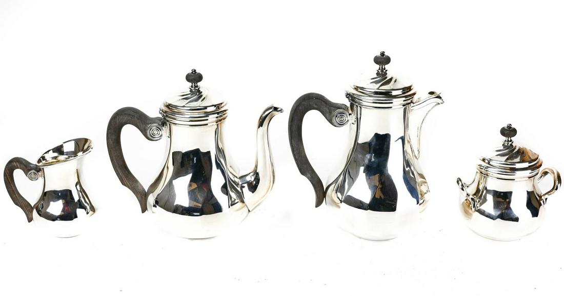 Christofle Silver Plate Tea Set w Carved Handles (1 of 10)