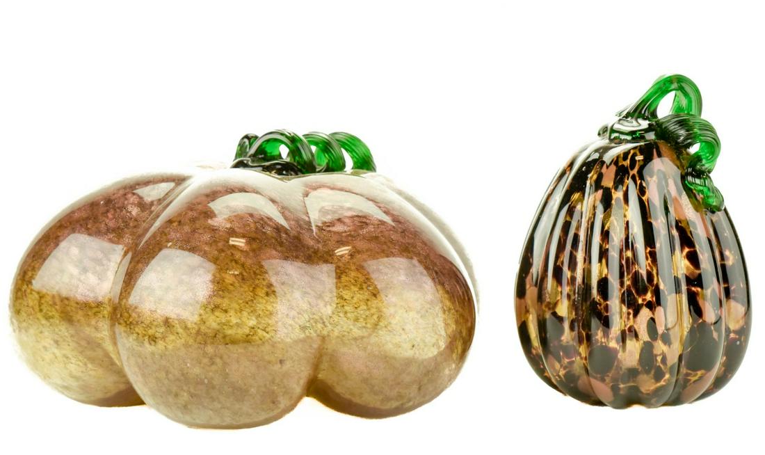 Pair Murano Glass Pumpkins (1 of 4)