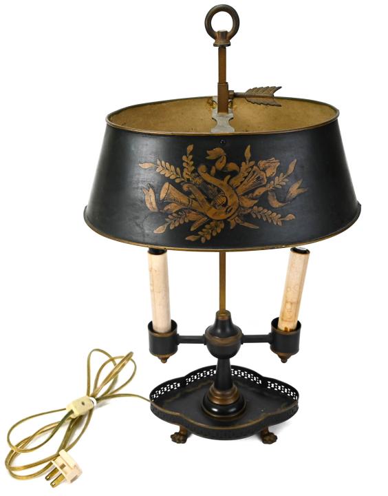 Antique Tole Hand Painted Wallet Lamp (1 of 8)