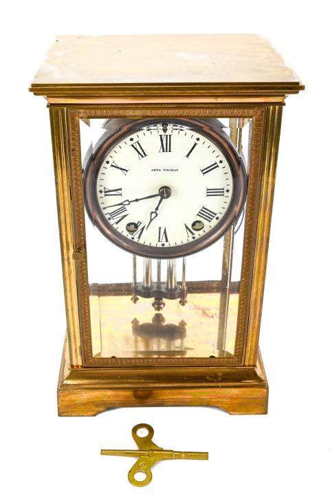 Seth Thomas Antique Gilt Bronze Cased Mantle Clock (1 of 6)