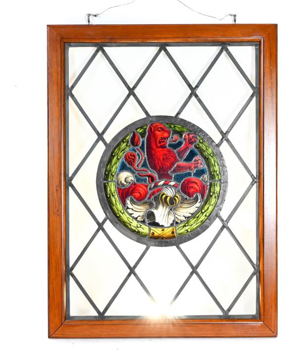 Renaissance Revival Stained Glass Window Panel (1 of 10)