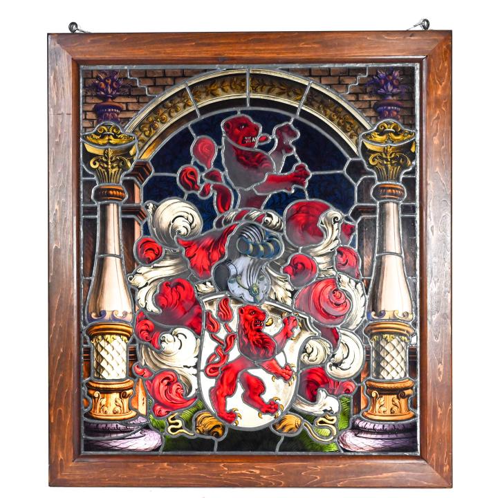 Renaissance Revival Stained Glass Window Panel (1 of 8)