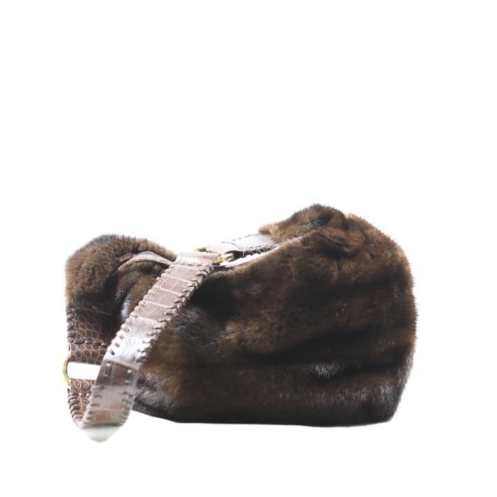 J. Mendel Mink Fur Hobo Leather Starp Bag (1 of 5)