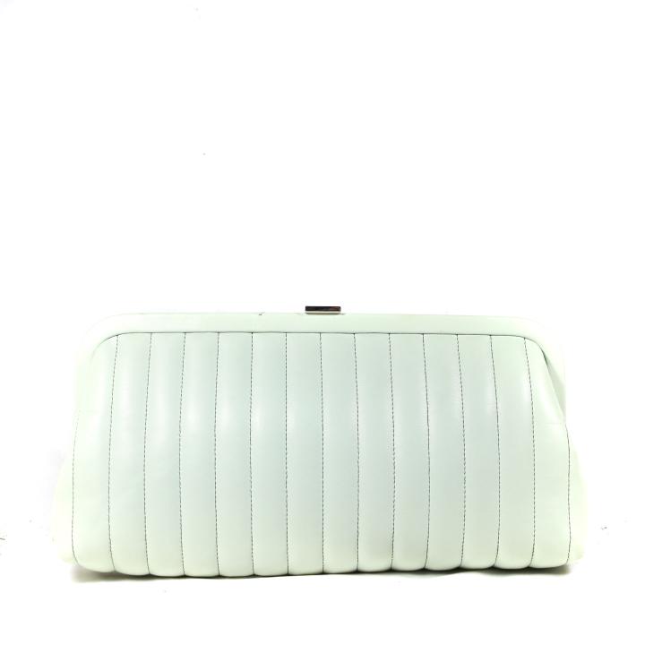 Chanel Mint Green Vertical Quilted Clutch Bag (1 of 5)