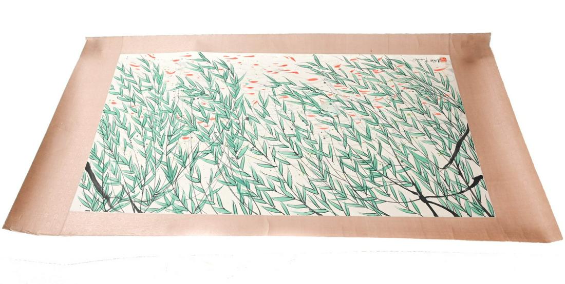 Chinese Art - Signed Scene of Bamboo Leaves (1 of 10)