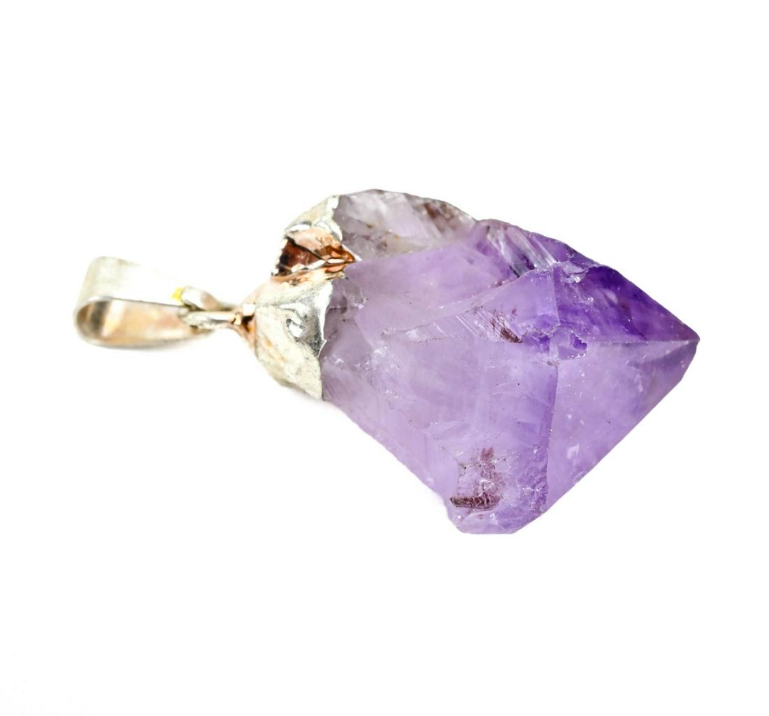 Sterling Silver & Amethyst Geode Necklace Pendant (1 of 6)