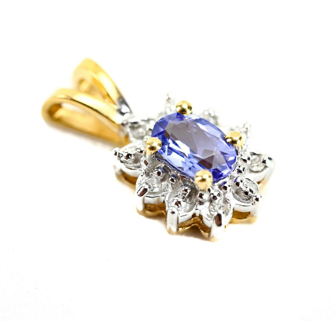 Estate 14kt Yellow Gold Diamond & Topaz Pendant (1 of 5)