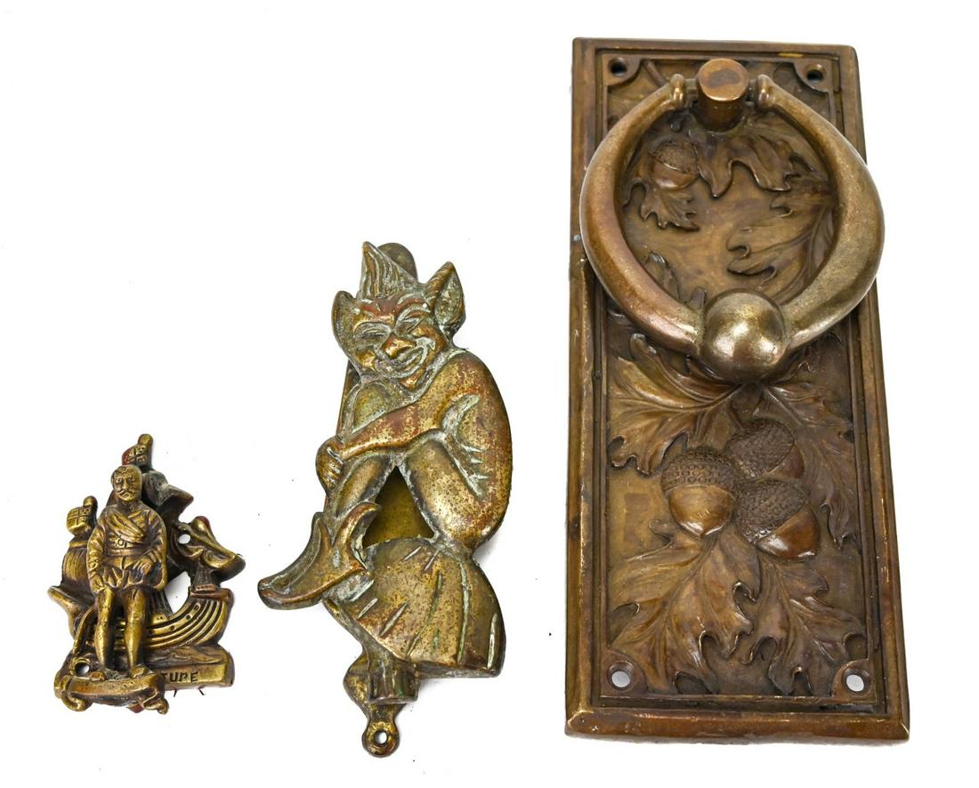 3 Cast Metal Door Knockers w Outdoor Motif (1 of 8)