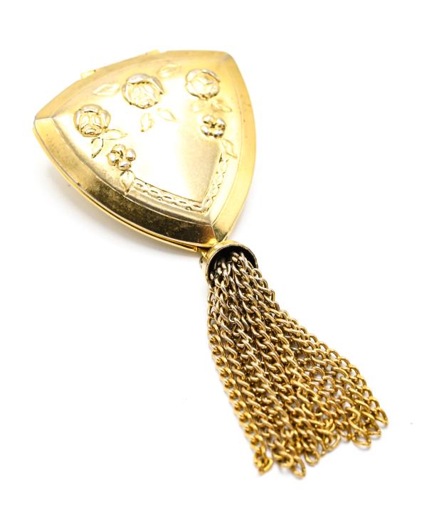 Vintage Gilt Metal Ormolu Locket Pendant on Brooch (1 of 7)