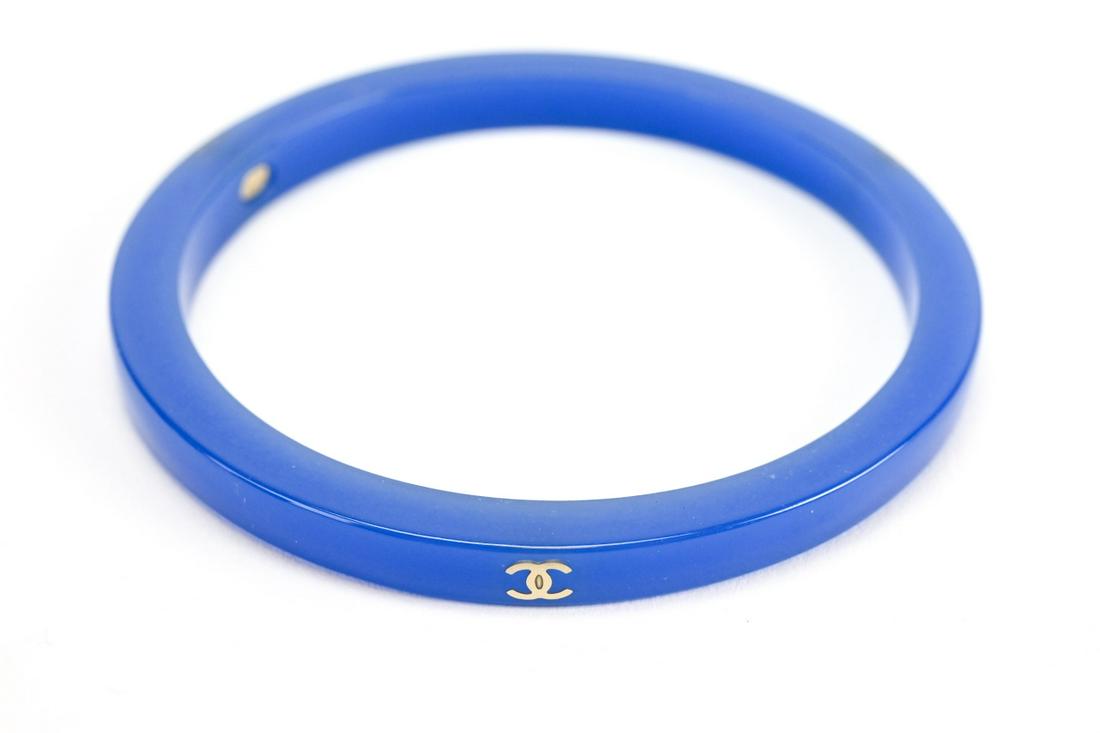 Chanel Double C Logo Bangle Bracelet (1 of 6)