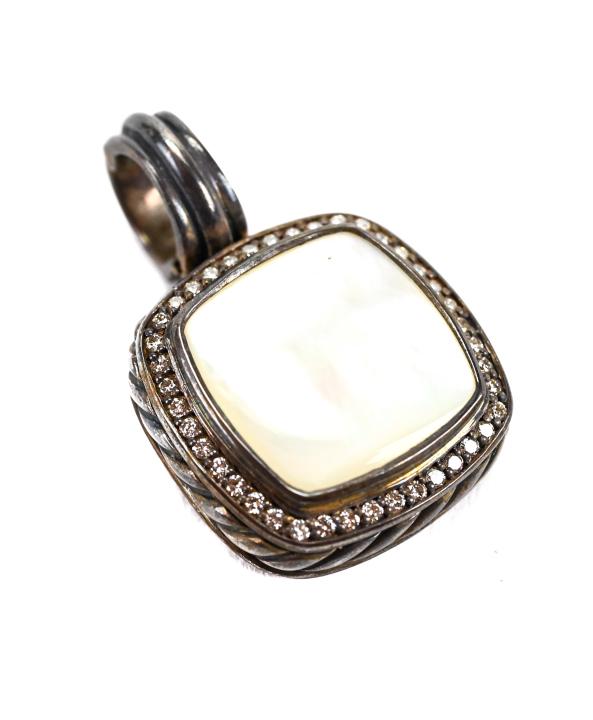 David Yurman Sterling & Diamond Halo Pendant (1 of 6)